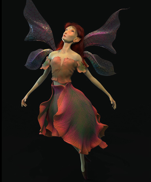 Rendered fairy figure with wings.